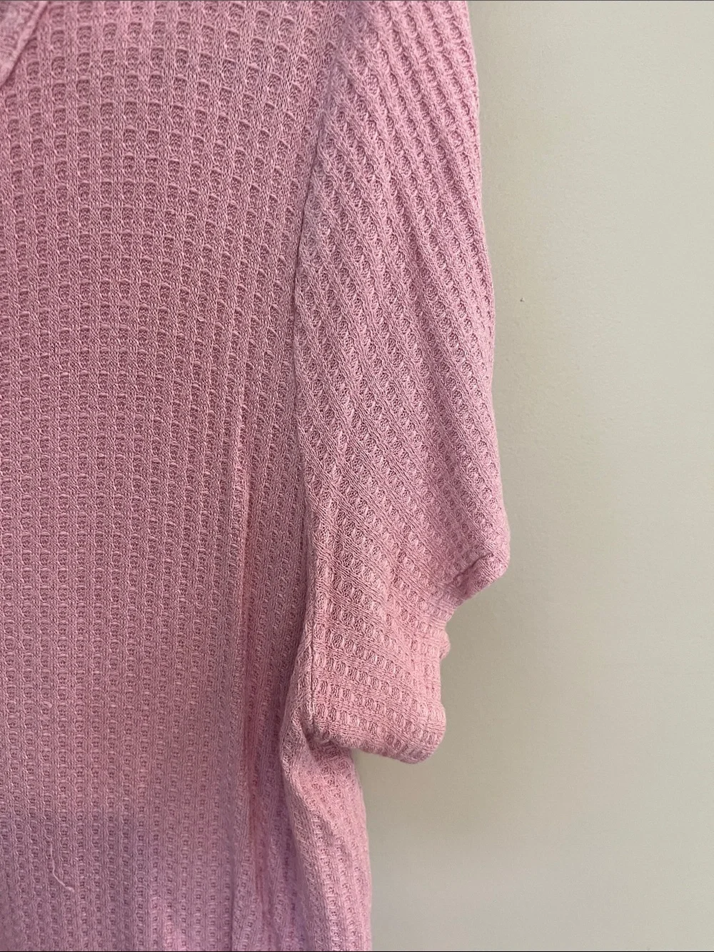 Paper Crane Pink Lace-Up Waffle Knit Swim Coverup